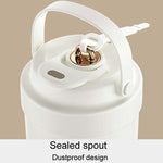 Beige Insulated Mug 500ml with Straw 