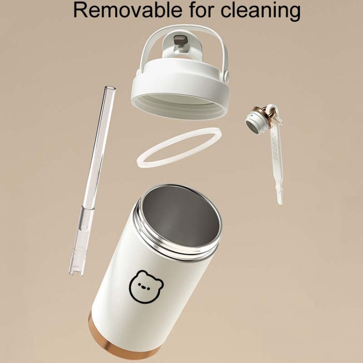 Beige Insulated Mug 500ml with Straw 
