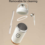 Beige Insulated Mug 500ml with Straw 