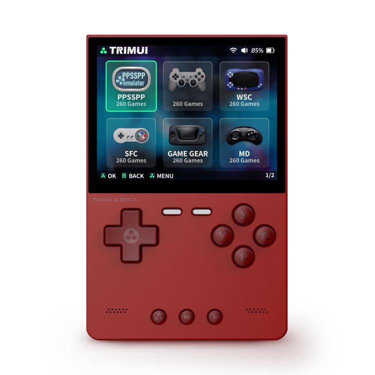 TRIMUI BRICK Open Source Pocket Console - Portable Wireless Bluetooth HD Retro Arcade, 128GB (Red)