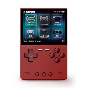 TRIMUI BRICK Open Source Pocket Console - Portable Wireless Bluetooth HD Retro Arcade, 128GB (Red)