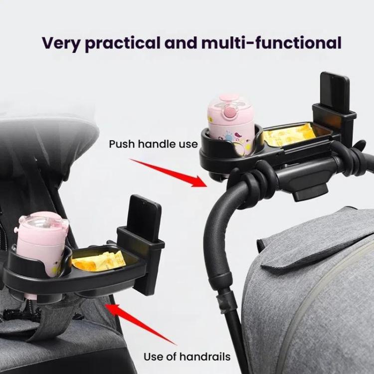 Baby Stroller Tray Cup Holder – 3 in 1 Black