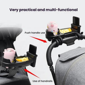 Baby Stroller Tray Cup Holder – 3 in 1 Black