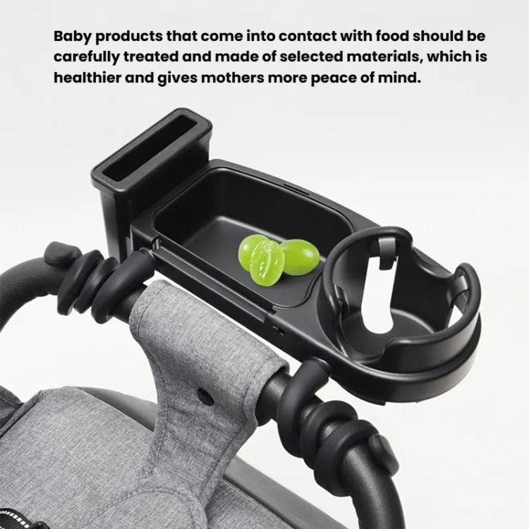 Baby Stroller Tray Cup Holder – 3 in 1 Black