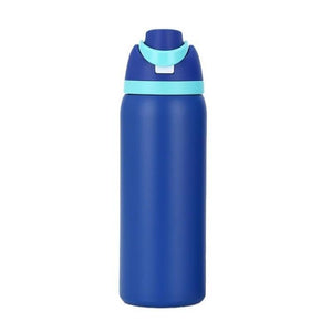 Blue Thermos 24oz Stainless Steel with Straw 