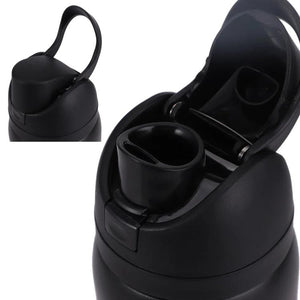 Black Thermos 32oz Stainless Steel with Straw 