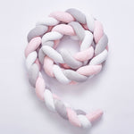 White Grey Pink Crib Bumper 2M