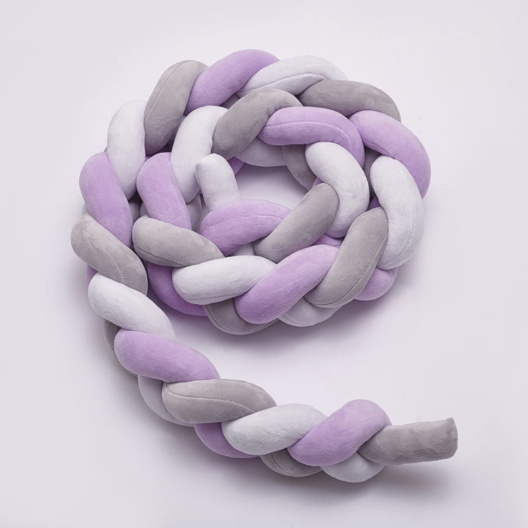 White Grey Purple Crib Bumper 2M