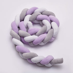 White Grey Purple Crib Bumper 2M