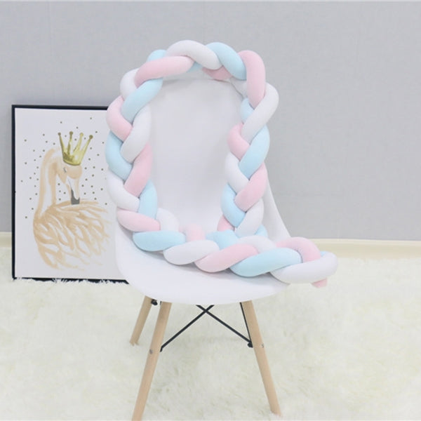 White Pink Blue Crib Bumper 2M