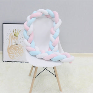 White Pink Blue Crib Bumper 2M
